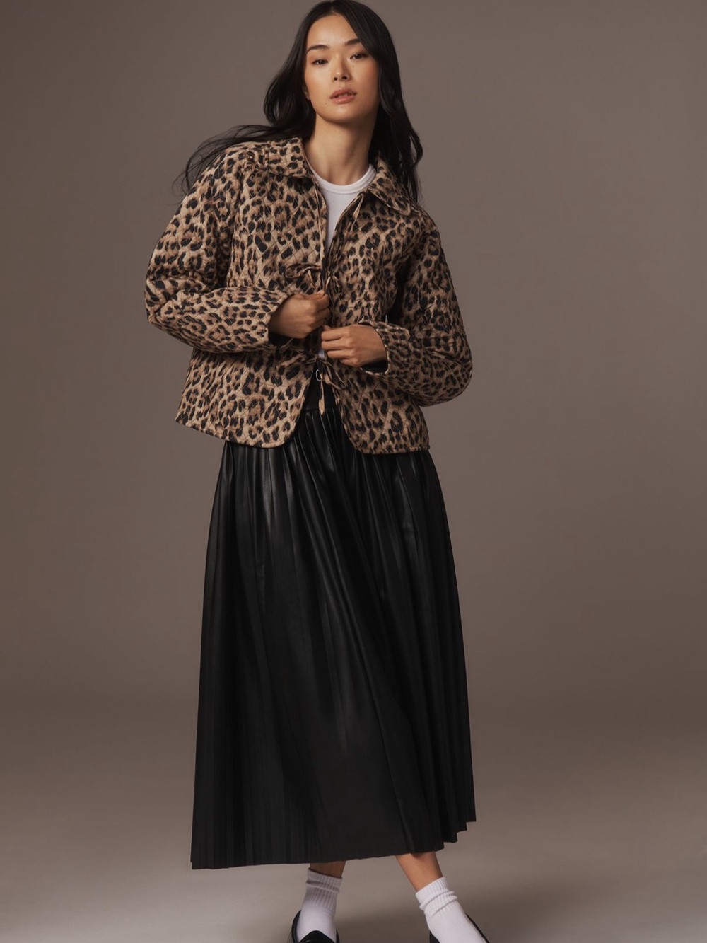 Anthropologie Leopard Print Quilted Jacket - Tan/Black - Picture 5 of 11
